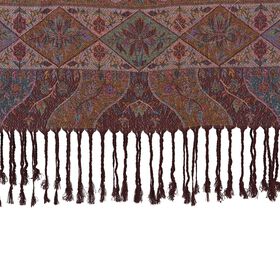 Schal mit Paisley-Muster und Fransen, Einheitsgröße, Mittelbraun