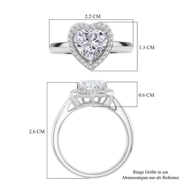 RADIANTA GRA zertifiziert Moissanit (D-VVS) Ring 925 Silber rhodiniert (Größe 18.00) ca. 2.14 ct image number 7