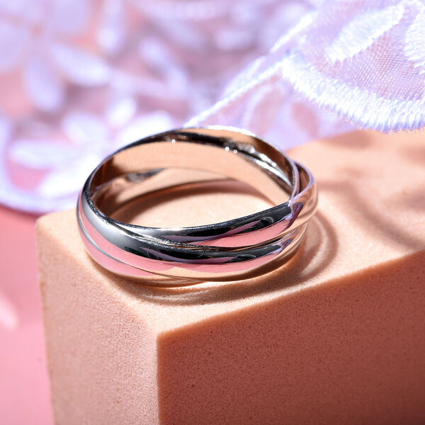 Royal Bali Kollektion- Wickelring Trio in rhodiniertem 925 Silber image number 2