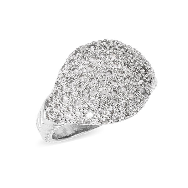 2er-Set k&uuml;nstlicher Diamant-Ring und Creolen in silberfarben ca. 0,40 ct image number 1