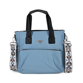 Crossbody-Tasche - mit verstellbarem Riemen und praktischen Fächern, 33 x 13 x 30 cm, Blau