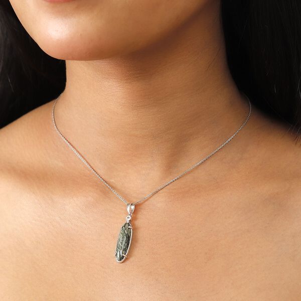 Sibirischer Seraphinite und Zirkon Anh&auml;nger - 4,68 ct. image number 3