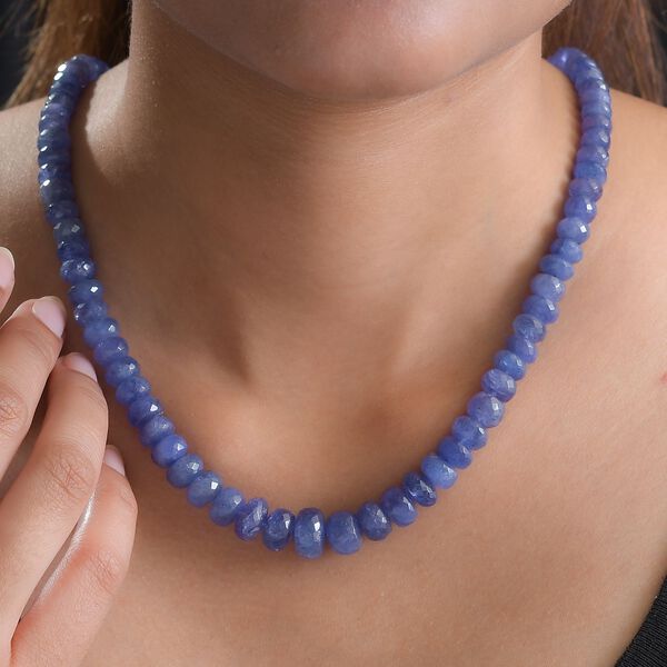 AA Premium Tansanit 45cm Perlen-Halskette - 267 ct. image number 2