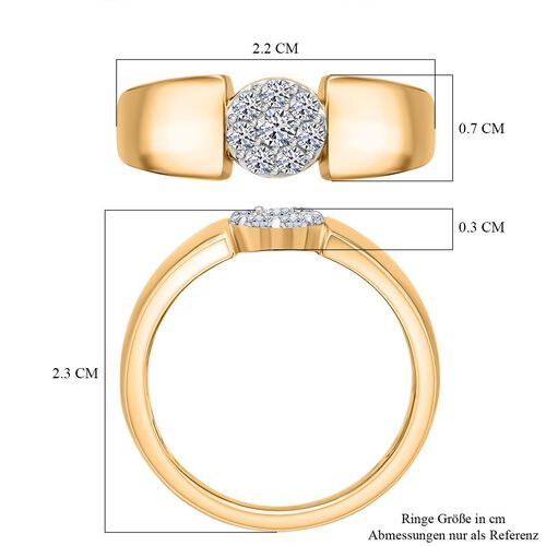 LUXURIANT DIAMOND- SI-GH Labor Diamant Ring, 925 Silber Gelbgold Vermeil - 0,25 ct. image number 5