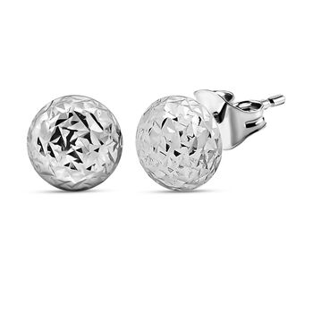 Vicenza Kollektion - Diamantschliff Kugel-Ohrstecker, 375 Wei&szlig;gold