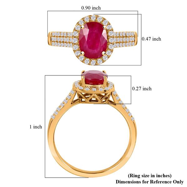 Iliana AAA Nat&uuml;rlicher Mosambik-Rubin, Wei&szlig;er Diamant Ringe 750 Gold (Gr&ouml;&szlig;e 20.00) ca. 2,05 ct image number 5