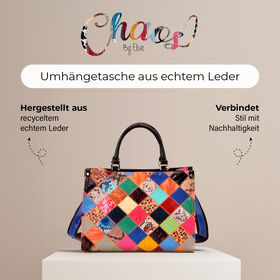 Chaos by Elsie Echtleder Crossbody Tasche mit RFID und Mini-Blitzlampe, 34x15x26,5cm