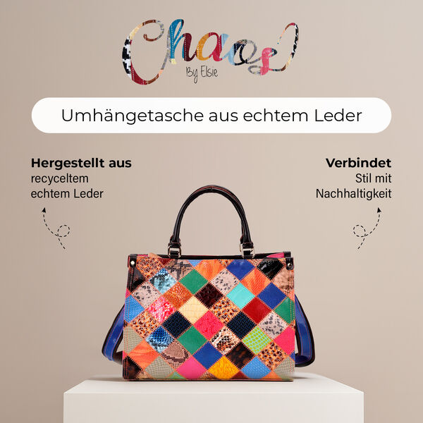 Chaos by Elsie Echtleder Crossbody Tasche mit RFID und Mini-Blitzlampe, 34x15x26,5cm image number 2