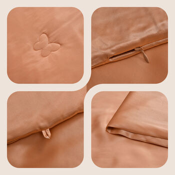 Serenity Night 100% Maulbeerseide Seidendecke mit 350gsm Seidenf&uuml;llung, 135x200cm, Ros&eacute;gold