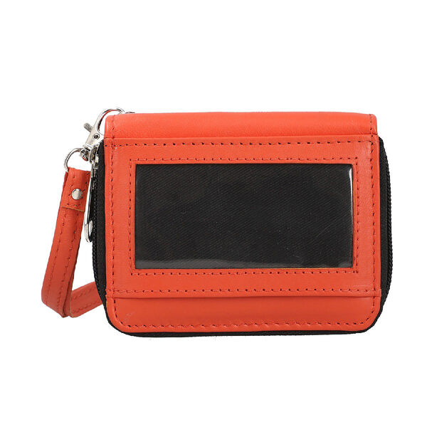 Geldbörse aus 100% echtem Leder mit RFID schutz und abnehmbarem Riemen, Orange image number 0