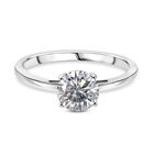 Moissanit Ring 925 Silber platiniert (Größe 21.00) ca. 0,94 ct