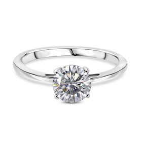Moissanit Ring 925 Silber platiniert (Größe 21.00) ca. 0,94 ct