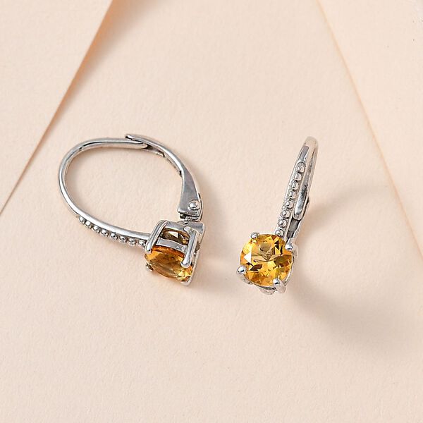 Citrin Ohrringe, 925 Silber platiniert, ca. 0.83 ct image number 2