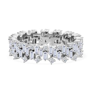LUXURIANT DIAMOND - Lab Grown Diamant SI-GH SGL zertifiziert Ring, 925 Silber rhodiniert (Größe 21.00) ca. 1,00 ct
