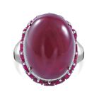 AA Afrikanischer Rubin (Fissure gefüllt) Ring 925 Silber rhodiniert (Größe 17.00) ca. 32,05 ct