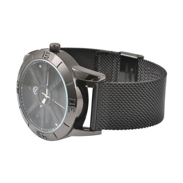 Strada - Uhr im Felgendesign, wasserdicht, Schwarz image number 4