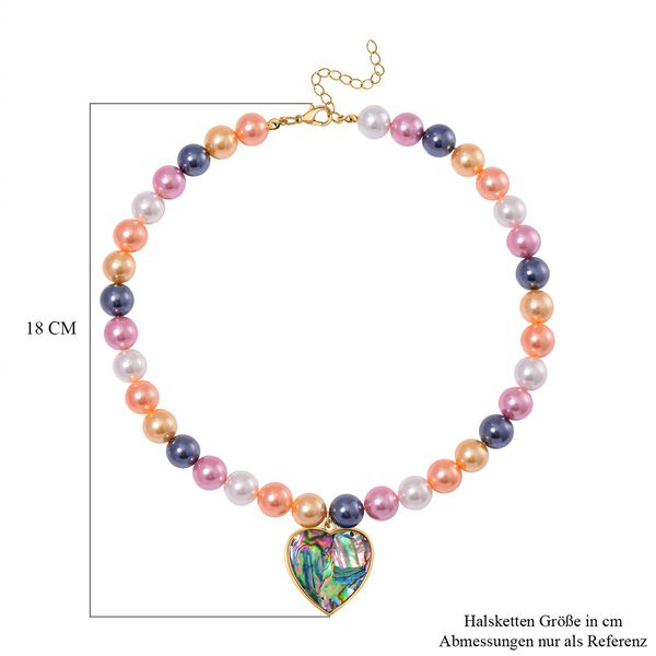 Mehrfarbige Muschelkernperlen und Abalone Muschel Halskette, 45 cm - 335 ct. image number 5