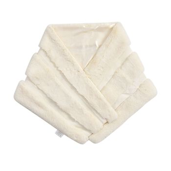 LA MAREY - Kunstfell Stola, 152x38cm, creme