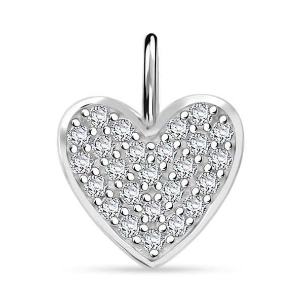LUSTRO STELLA wei&szlig;er Zirkonia Herz Anh&auml;nger