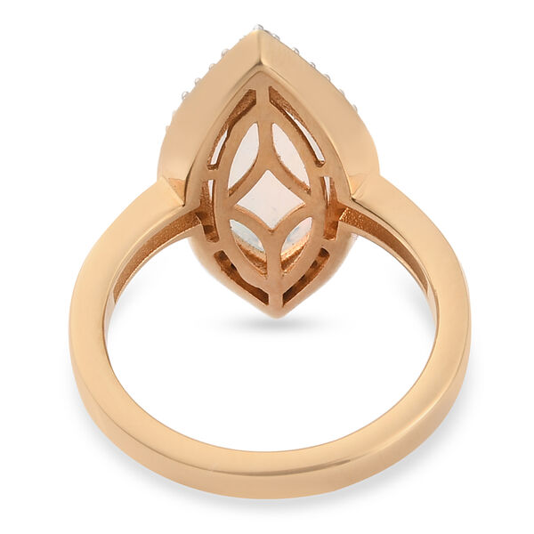 Natürlicher Äthiopischer Opal und Zirkon Halo Ring 925 Silber Gelbgold Vermeil image number 6