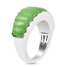 Grüne Jade Ring 925 Silber Rhodium-Überzug image number 3