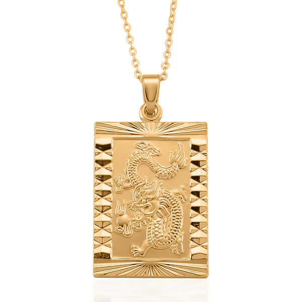 GOLD LOOKS - Drachen Halskette, Nickelfreies Messing, ca. 50 cm + 5 cm Extender, ca. 15,50g