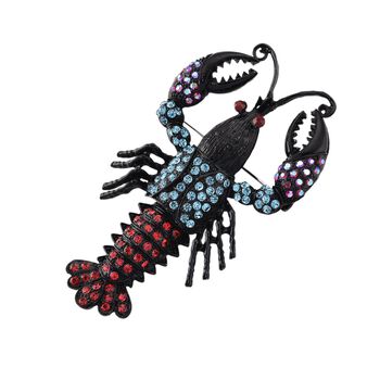 Mehrfarbige Kristall-Brosche, Hummer