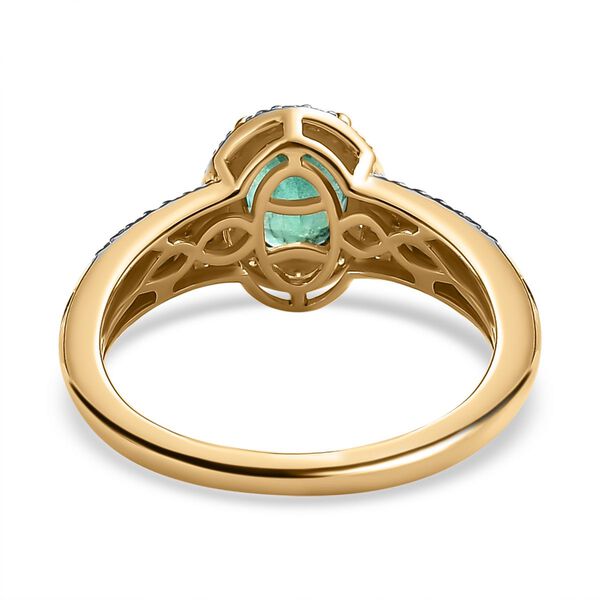 AAA Kagem sambischer Smaragd und Diamant-Ring in 585 Gelbgold - 1,38 ct. image number 6