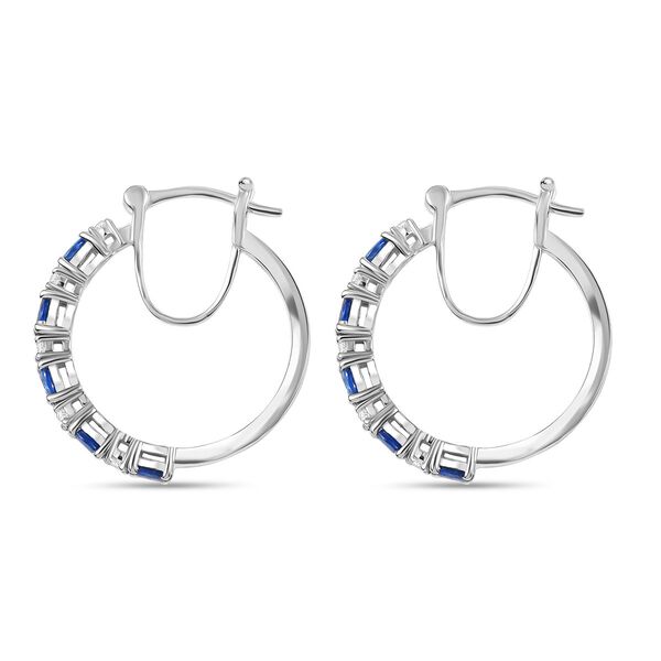 D'Joy Ceylon-Saphir, Moissanit Ohrringe 925 Silber rhodiniert ca. 2,08 ct. image number 3