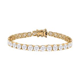 Moissanit Armband ca. 18 cm 925 Silber Gelbgold Vermeil ca. 13,70 ct.