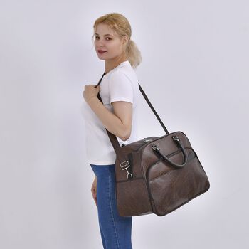 Kunstleder Reisetasche, dunkelbraun