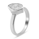 Handgearbeiteter Polki Diamant Solitär Ring 925 Silber Platin-Überzug image number 2