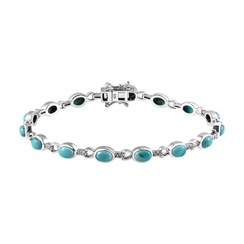 Sierra Nevada Türkis und Zirkon-Armband, 925 Silber platiniert, 8,37 ct image number 0