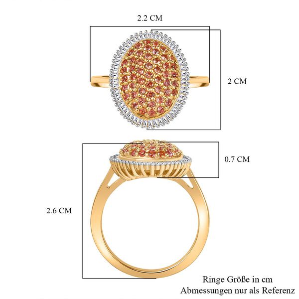 AAA Padparadscha Saphir und Diamant Ring - 1,03 ct. image number 6