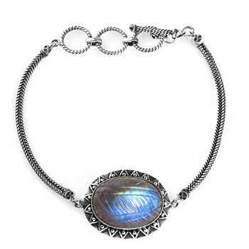 Labradorit-Armband, 19 cm, 925 Silber ca. 17.96 ct