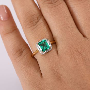 LUXURIANT Labor kolumbianischer Smaragd und SI Labor Diamant Ring - 1,70 ct.