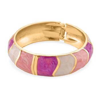 Emaille-Armreif, geometrisches Design, ca. 18 cm, Rosa