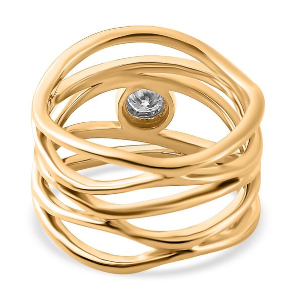 Moissanit Ring 925 Silber 750 Gelb Vermeil (Größe 20.00) ca. 0,23 ct image number 6