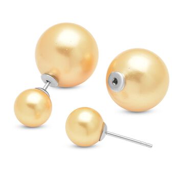 Mode goldene Muschelperlen-Ohrstecker