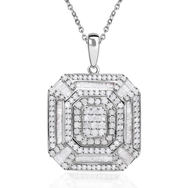 Wei&szlig;er Diamant-Anh&auml;nger mit 45cm Kette - 1,50 ct.