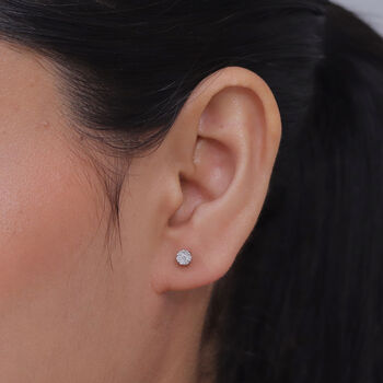 D'Joy Wei&szlig;er Diamant Ohrringe 925 Silber Rhodiniert (10-15 Werktage Lieferzeit) ca. 0.15 ct