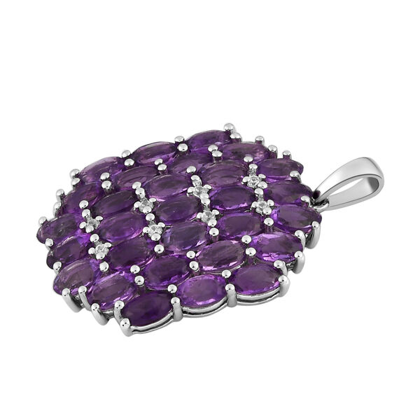 Afrikanischer Amethyst und wei&szlig;er Zirkon-Anh&auml;nger, 925 Silber platiniert ca. 6,44 ct image number 4