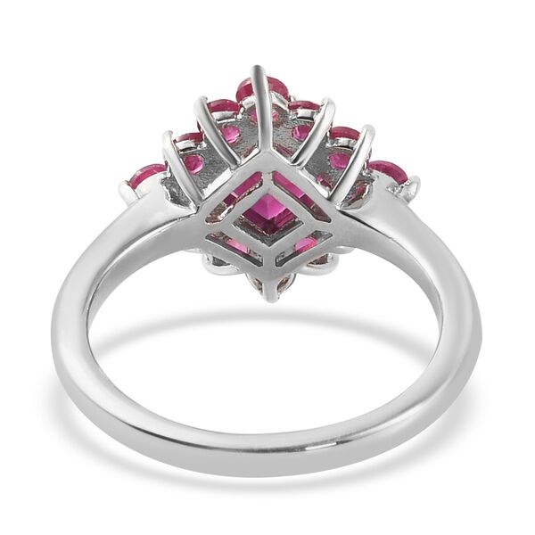 Fissure gefüllt Rubin Ring 925 Silber Platin-Überzug image number 6