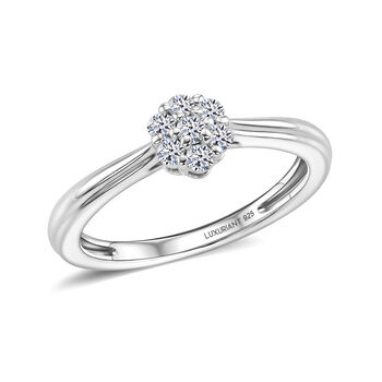 LUXURIANT SI-GH Labor Diamant Ring, 925 Silber rhodiniert - 0,20 ct.