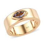 Tansanit Solitär Ring 925 Silber 585 Vergoldet image number 3