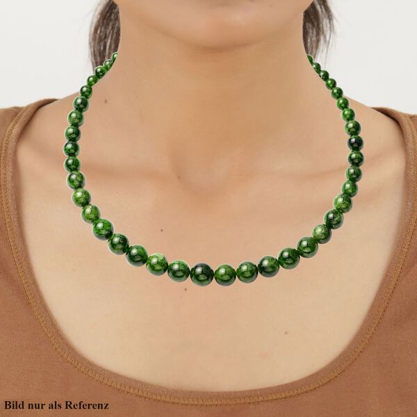 Nat&uuml;rliche Chromdiopsid Halskette, ca. 45 cm, 925 Silber vergoldet ca. 275.00 ct image number 2