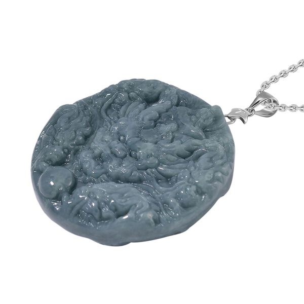 Natürlicher Olmek Jadeit Anhänger mit 50cm Kette - 265 ct. image number 2