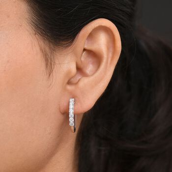 LUXURIANT SGL zertifizierte SI-GH Labor Diamant Ohrringe, 925 Silber rhodiniert - 0,99 ct.