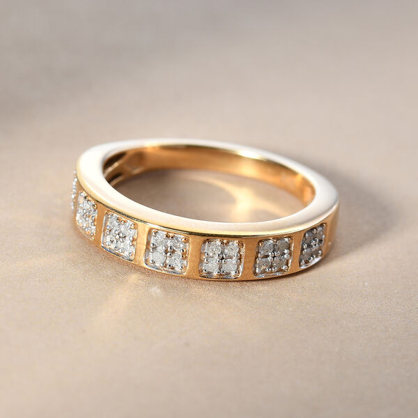 Diamant Ring 925 Silber vergoldet  ca. 0,15 ct image number 2