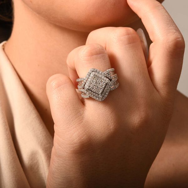 SGL zertifizierter GH I1-I2 Diamant-Ring in 585 Weißgold- 2 ct. image number 7